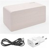 Evelatus EMC01 Digitāls Koka kubs Pulkstenis Modinātājs uzrāda mitrumu temperatūru + USB lādētājs Balts