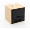 Evelatus EMC02 Digitāls koka kuba Pulkstenis Modinātājs ar termometru + USB adapteris Dzeltens