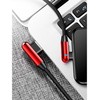 Evelatus TPC05 L-Formas no pagarināta niķeļa pārklāta cinka sakausējuma USB uz USB-C datu &amp; PD 20W lādētāja vads 1m raudona