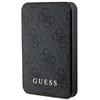 Guess Powerbank indukcinis 15W GUPB5FP4EMGK 5000mAh juodos spalvos 4G Leather Metal Logo MagSafe