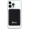 „Guess“ indukcinė išorinė baterija 15 W GUPBM5ALGSGK 5000 mAh juodos spalvos „MagSafe Metal Script Logo“
