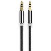 iLike AX1 Izturīgs Pīta vada 1m Aux Jack kabelis 3.5mm spraudnis uz 3.5mm spraudnis 2-line Melns (OEM)
