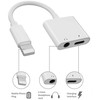 iLike AX7 Duāls Lightning kabeļu adapteris uz 3.5mm austiņu ligzdu + Lightning Uzlādes ligzdu Balts