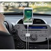 iLike AX7 Duāls Lightning kabeļu adapteris uz 3.5mm austiņu ligzdu + Lightning Uzlādes ligzdu Balts