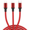 iLike CCI02 Pīta auduma izturīgs USB 3in1 Kabelis ar USB uz Micro USB / Lightning / Type-C 1m Sarkans