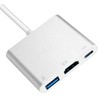 iLike HD1 3in1 USB-C (Type-C) Ligzdas uz HDMI 4K / USB 3.0 / USB-C Siev. Audio &amp; Video Kabeļa Adapteris Sudraba (OEM)
