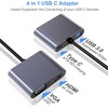 iLike HD5 4in1 Konverteris USB-C uz Hdmi 4K 30Hz / VGA monitors / USB 3.0 / USB-C PD 100W