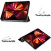 iLike Tri-Fold Plāns Eko-Ādas Statīva Maks Galaxy Tab S9 Ultra 14.6'' X910 / X916B / X918N (2023) Melns