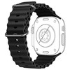 iWear S1 rievėtas minkštas silikoninis 20 mm dirželis Apple Watch 49mm / 45mm / 44mm / 42mm Juodas