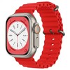 iWear S1 rievėtas minkštas silikoninis 20 mm dirželis Apple Watch 49mm / 45mm / 44mm / 42mm Raudona