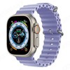 iWear S1 rievėtas minkštas silikoninis 20 mm dirželis, skirtas Apple Watch 49 mm / 45 mm / 44 mm / 42 mm alyvinė