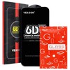 Red Pro Raudona Pro Raudonas PRO 6D Viso veido klijai 9H Grūdintas stiklas skirtas Apple iPhone 15 Plus su juodu rėmeliu