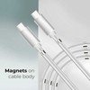 Oho Wow USB-C uz USB-C PD 60W 3A Super Ātras Uzlādes 1m Kabelis ar iebūvētu magnētisku kabeļa organizātoru Balta