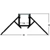 Avide įleidžiamas aliuminio profilis išoriniam kampui 50x22mm su juodu dangteliu, 1m