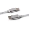 Entac kabelis USB-C - USB-C 1.5m 3A 60W nailonas sidabrinis