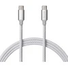 Entac kabelis USB-C - USB-C 1.5m 3A 60W nailonas sidabrinis