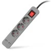 Ilgiklis Entac 3 lizdų +2USB 1.5m 16A su jungikliu, pilkas