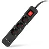 Ilgiklis Entac 3 lizdų +2USB 1.5m 16A su jungikliu, pilkas
