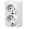 Paviršinis lizdas, dviejų vietų, su įžeminimu, baltas, Gunsan Electric