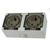 Paviršinis lizdas dviejų vietų su įžeminimu, baltas, IP54, Gunsan Electric