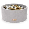 FLUMI personalizuotas kamuoliukų baseinas + 200 kamuoliukų VELOUR, Pilkas
