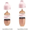 HEORSHE 160 ml silikoninis buteliukas kūdikiui Ultra Wide Neck, rožinis