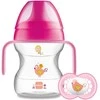 MAM 190 ml LEARN TO DRINK gertuvė su rankenėlėmis + čiulptukas Rožinis