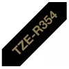 BROTHER TZE-R354 satininė juosta - auksinis tekstas ant juodos juostos, 24 mm