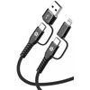 CELLY 4-IN-1 CABLE A+C TO C+LIGHT 2M BK