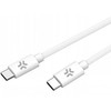 CELLY USBCUSBCCOTT - USB-C TO USB-C COTTON BRAIDED CABLE Baltas (POWER DELIVERY)