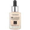 "Catrice Hd Liquid Coverage Foundation" dengiamasis makiažo pagrindas, išliekantis iki 24 val. 010 Light rusvai gelsvas 30ml
