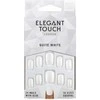 Elegant Touch Elegantiška prisilietimui poliruota spalva 24 nagų lakai su klijais Squoval Quite Baltas