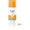 Eucerin Oil Control Dry Touch Gel Cream SPF 50+ Tinted Light apsauginis kremas nuo saulės su atspalviu, 50 ml