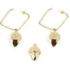 Shabama SQUARE ACORN earrings #shiny auksinis 1 u