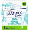 Tampax AlgodĆ³n 100 Organico TapĆ³n Super 14 U
