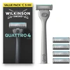 „Wilkinson Quattro 4 Skin Protection“ skustuvas su 4 ašmenimis ir 5 kasetėmis