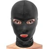 Fetish Tentation Mask pikantiškiems žaidimams Open Mouth and Eyes Hood