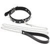 Fetish Tentation Choker Spikes and Leash apykaklė su ilgu pavadėliu
