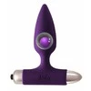 Lola Games Violetinis analinis kamštis moterims ir vyrams. Kištukas su viduje judančiu kamuoliuku ir kulka - Vibrating Plug Glory Ultraviolet.