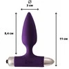 Lola Games Violetinis analinis kamštis moterims ir vyrams. Kištukas su viduje judančiu kamuoliuku ir kulka - Vibrating Plug Glory Ultraviolet.
