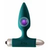 Lola Games Kištukas su kamuoliuku viduje. Silikoninis kištukas su vibracija - Vibrating Plug Glory Dark Žalias.