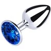 Secretplay Toys Mėlynas Mėlynas metalinis užpakalio kamštis su brangakmeniais S