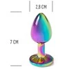 „Secret Play“ metalinis analinis kamštelis su kristalais - „Rainbow“ metalinis užpakalio kamštelis S