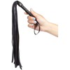 Secret Play Juodas Bondage Series - Compact Synthetic Leather Whip 44cm