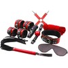 Secret Play Raudona Collection 6-Piece Bondage Priedas Set, Synthetic Leather