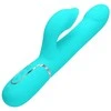 Pretty Love Flirtation Pretty Love Rabbit Vibrator Pearls Aqua Žalias - Dual Motor &amp; Beads System