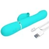 Pretty Love Flirtation Pretty Love Rabbit Vibrator Pearls Aqua Žalias - Dual Motor &amp; Beads System