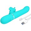 Pretty Love Flirtation Pretty Love Butterfly Aqua Žalias 4-in-1 Multi-Function Intimate Device
