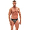 ANAIS MEN SLIP &amp; THONG ANAIS MEN Balance Slip S - Checked Microfiber Briefs, Juodas/Pilkas/Baltas