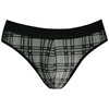ANAIS MEN SLIP &amp; THONG ANAIS MEN Balance Slip S - Checked Microfiber Briefs, Juodas/Pilkas/Baltas